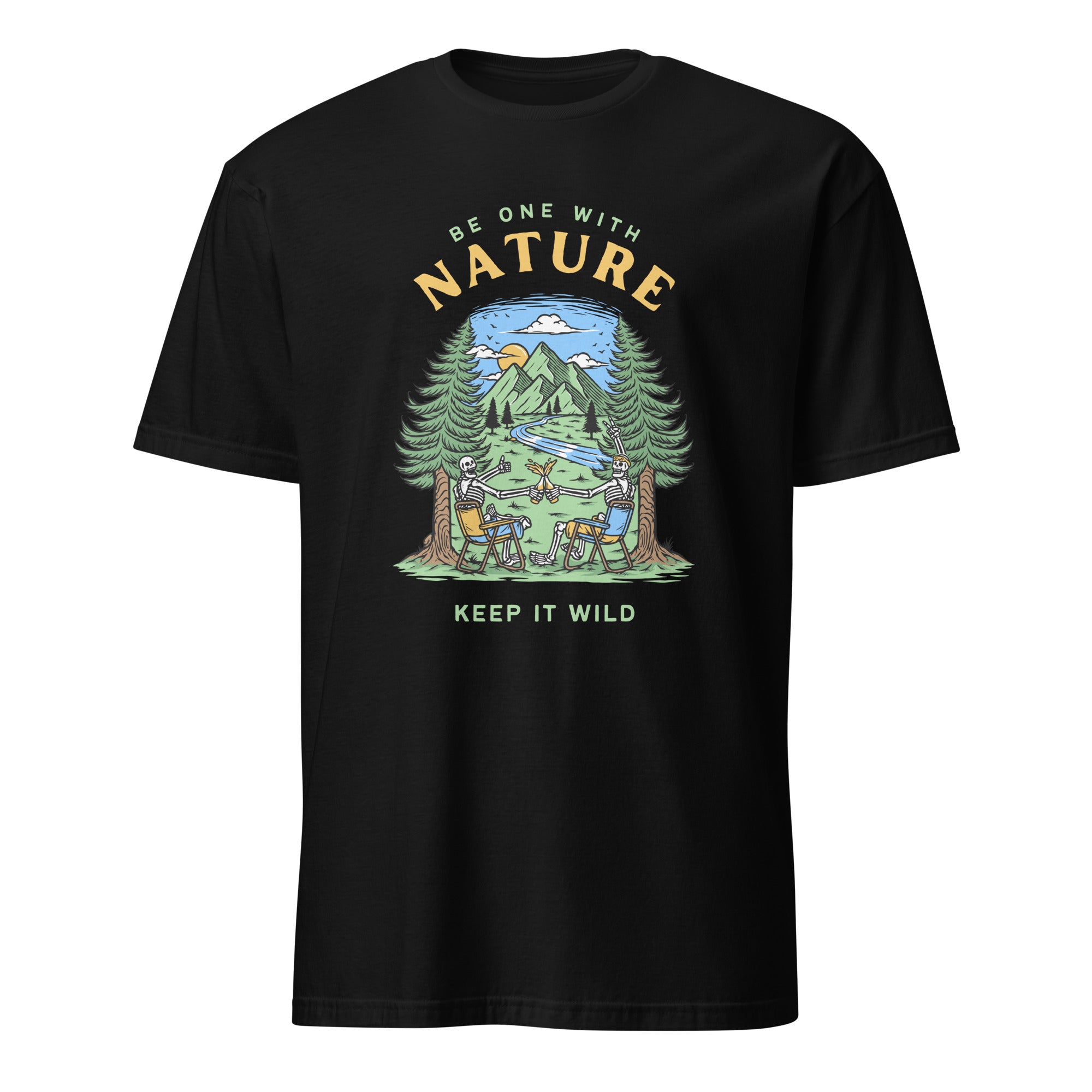 Be One With Nature - Short-Sleeve Unisex T-Shirt Black Unisex T-shirt Environment Globally Fulfilled Printed Worldwide