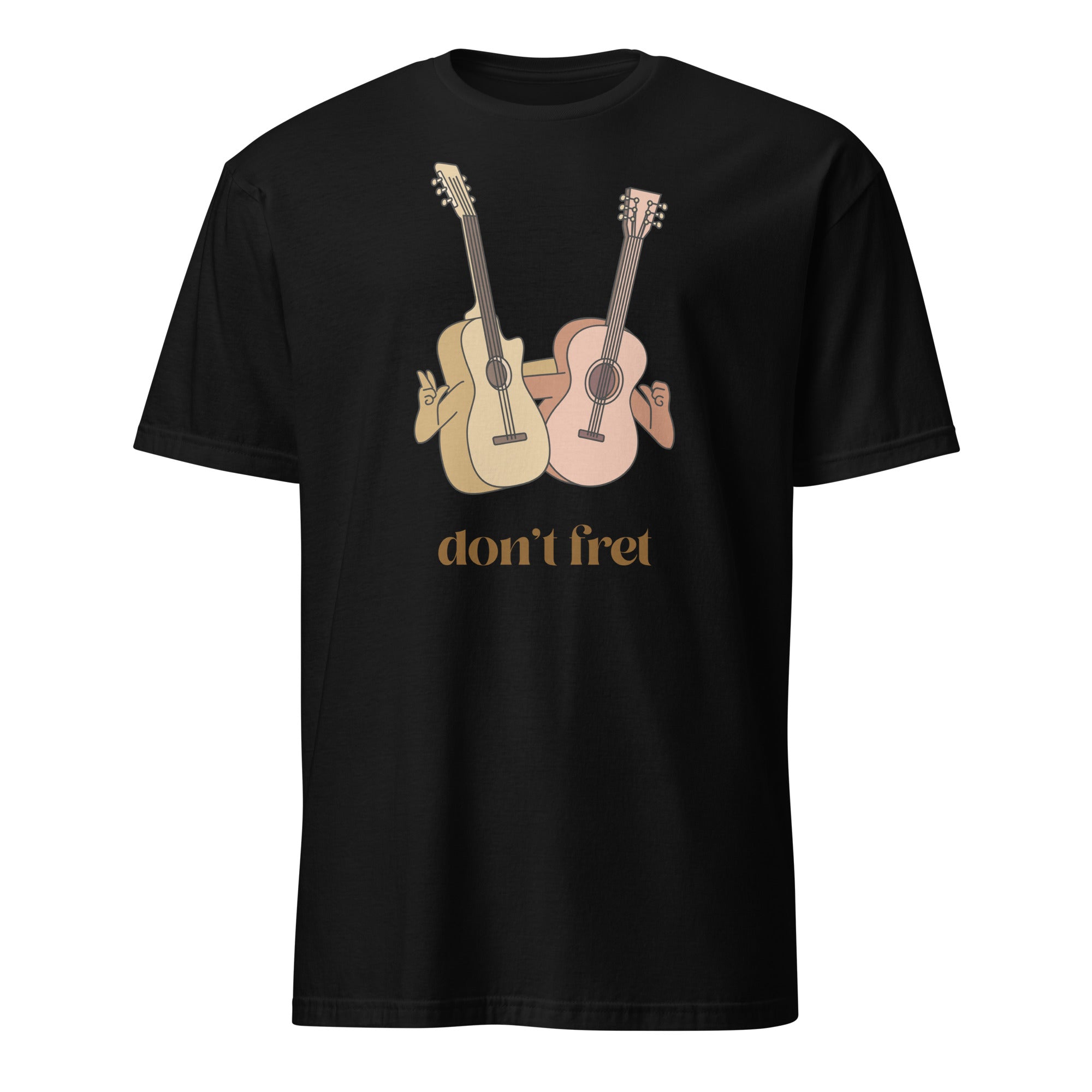 Don't Fret, Guitars - Short-Sleeve Unisex T-Shirt Black Unisex T-shirt Globally Fulfilled Music Printed Worldwide