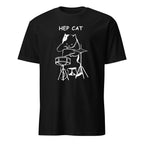 Hep Cat, Drums - Short-Sleeve Unisex T-Shirt Black Unisex T-shirt Globally Fulfilled Music Printed Worldwide