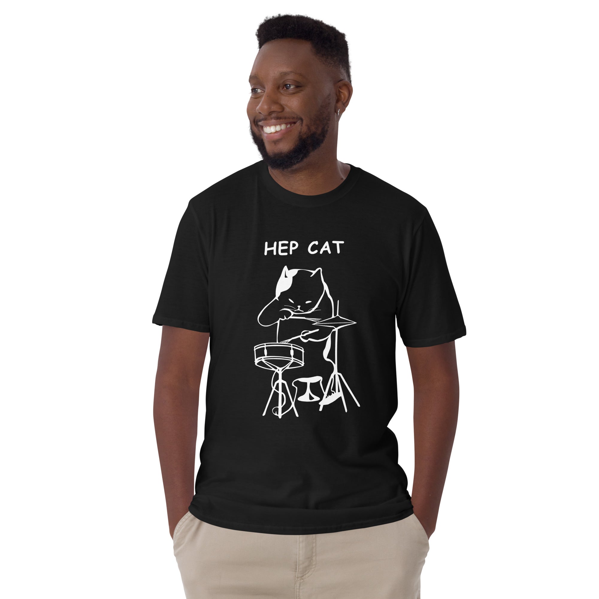 Hep Cat, Drums - Short-Sleeve Unisex T-Shirt Unisex T-shirt Globally Fulfilled Music Printed Worldwide