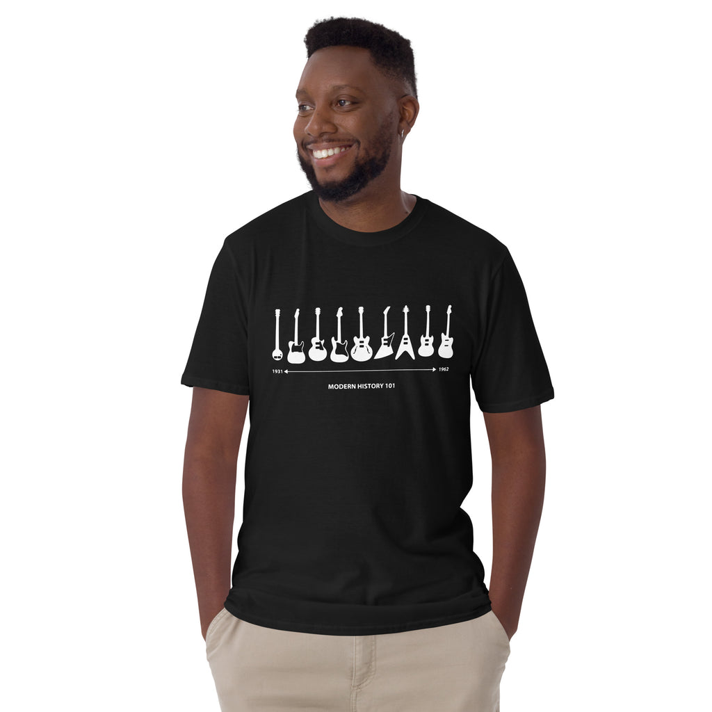 Guitar Timeline - Short-Sleeve Unisex T-Shirt Unisex T-shirt Globally Fulfilled Music Printed Worldwide