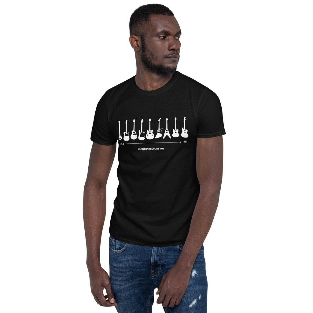 Guitar Timeline - Short-Sleeve Unisex T-Shirt Unisex T-shirt Globally Fulfilled Music Printed Worldwide