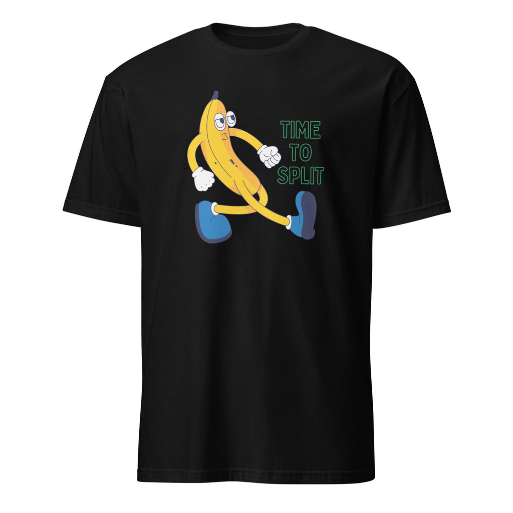 Banana, Time To Split - Short-Sleeve Unisex T-Shirt Black Unisex T-shirt Food Funny Globally Fulfilled Printed Worldwide