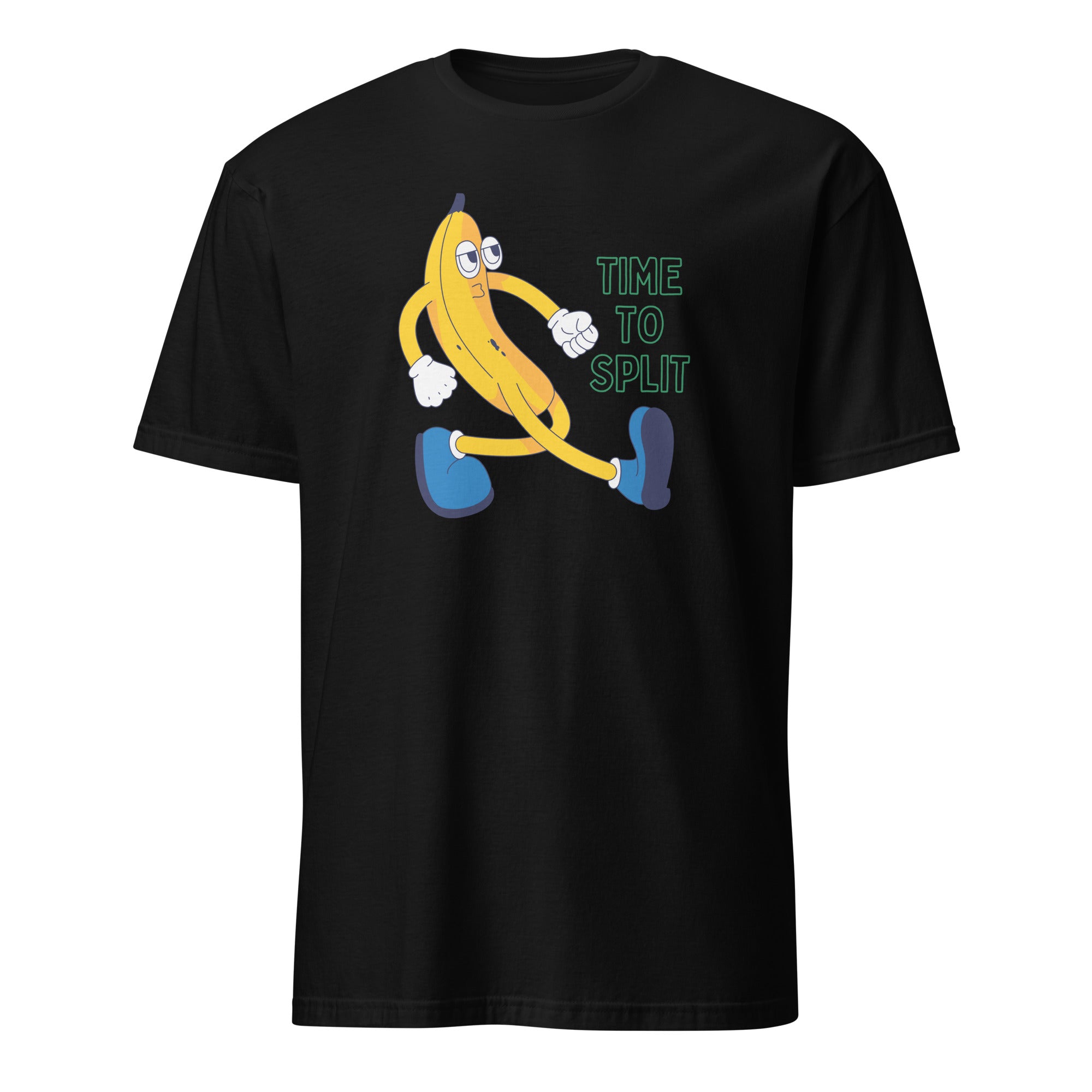 Banana, Time To Split - Short-Sleeve Unisex T-Shirt Black Unisex T-shirt Food Funny Globally Fulfilled Printed Worldwide