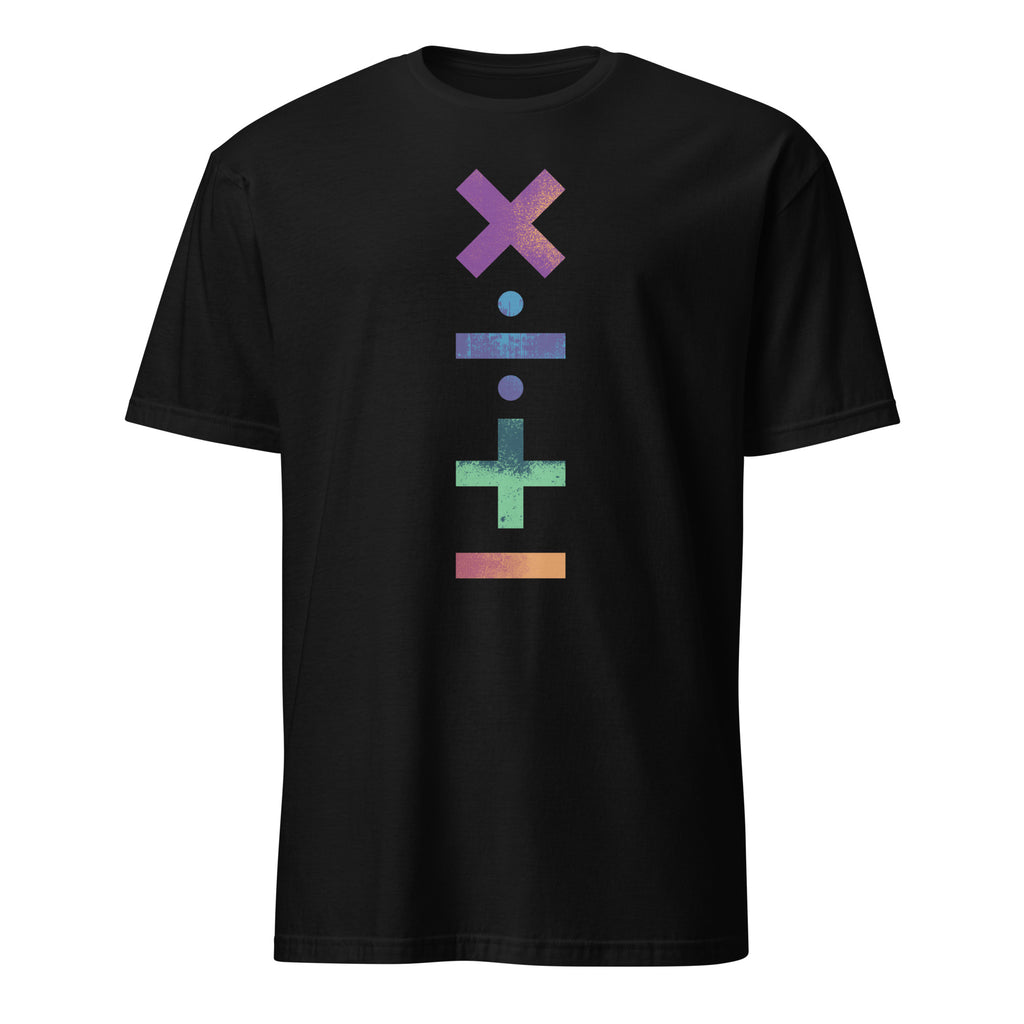 Maths Symbols - Short-Sleeve Unisex T-Shirt Black Unisex T-shirt Globally Fulfilled Maths Printed Worldwide