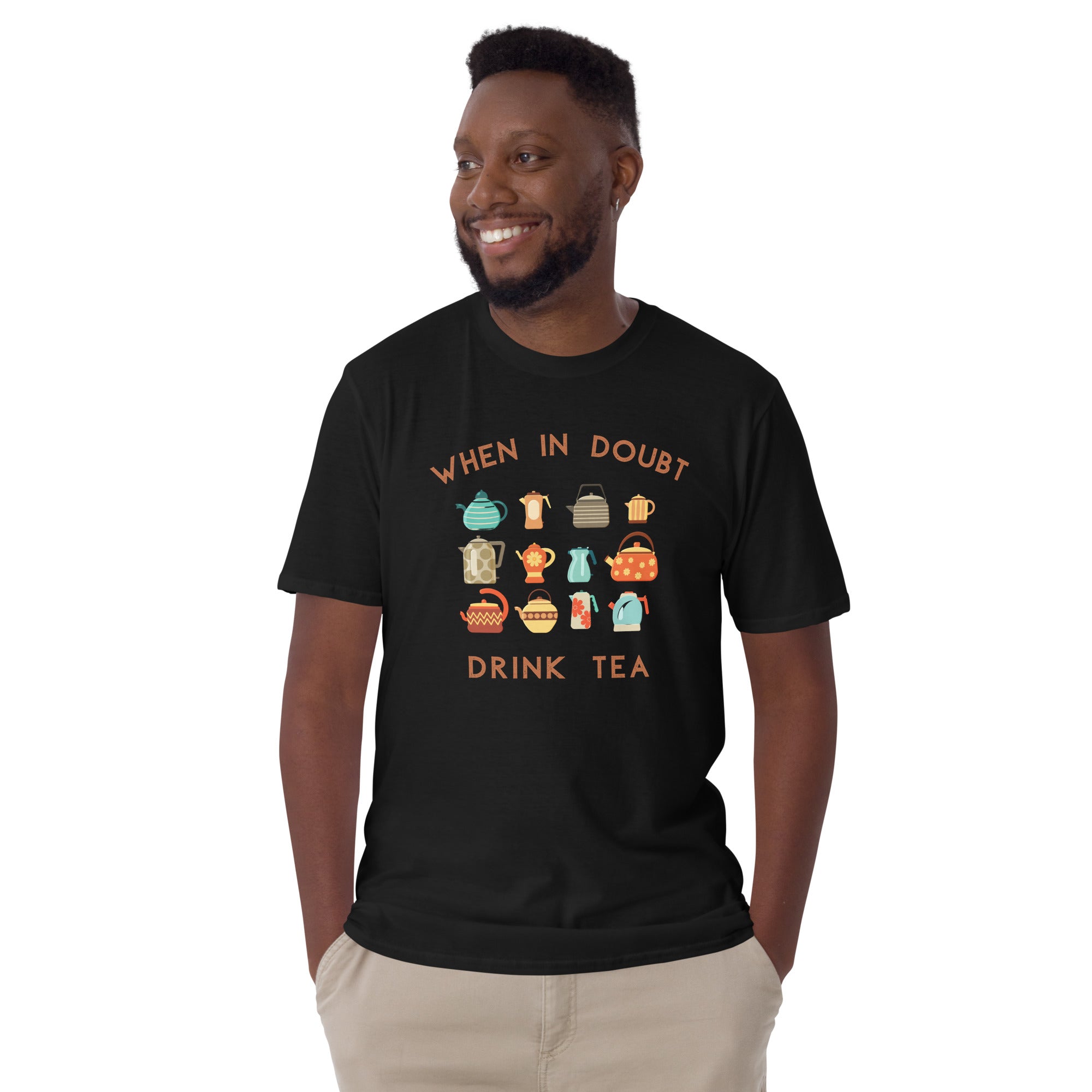 When In Doubt Drink Tea - Short-Sleeve Unisex T-Shirt Unisex T-shirt Globally Fulfilled Printed Worldwide Tea