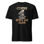 Coffee Keeps Me Alive, Skeleton - Short-Sleeve Unisex T-Shirt Black Unisex T-shirt Coffee Globally Fulfilled Printed Worldwide