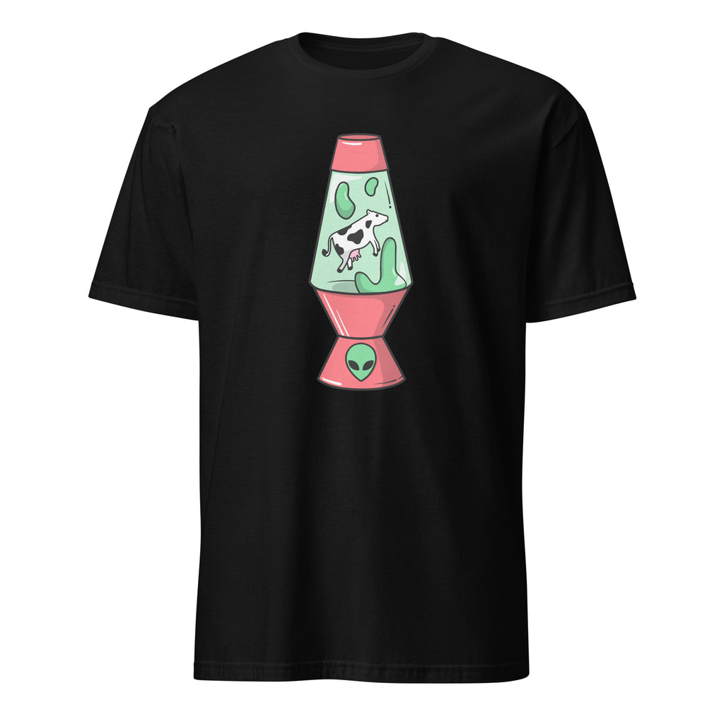 Alien Cow Lava Lamp - Short-Sleeve Unisex T-Shirt Black Unisex T-shirt Animal Globally Fulfilled Printed Worldwide Retro Sci Fi