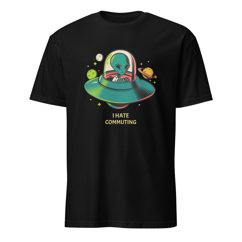 Alien Commute - Short-Sleeve Unisex T-Shirt Black Unisex T-shirt Globally Fulfilled Printed Worldwide Sci Fi