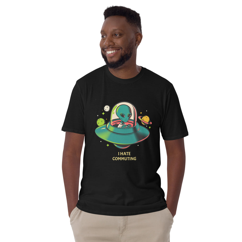 Alien Commute - Short-Sleeve Unisex T-Shirt Unisex T-shirt Globally Fulfilled Printed Worldwide Sci Fi
