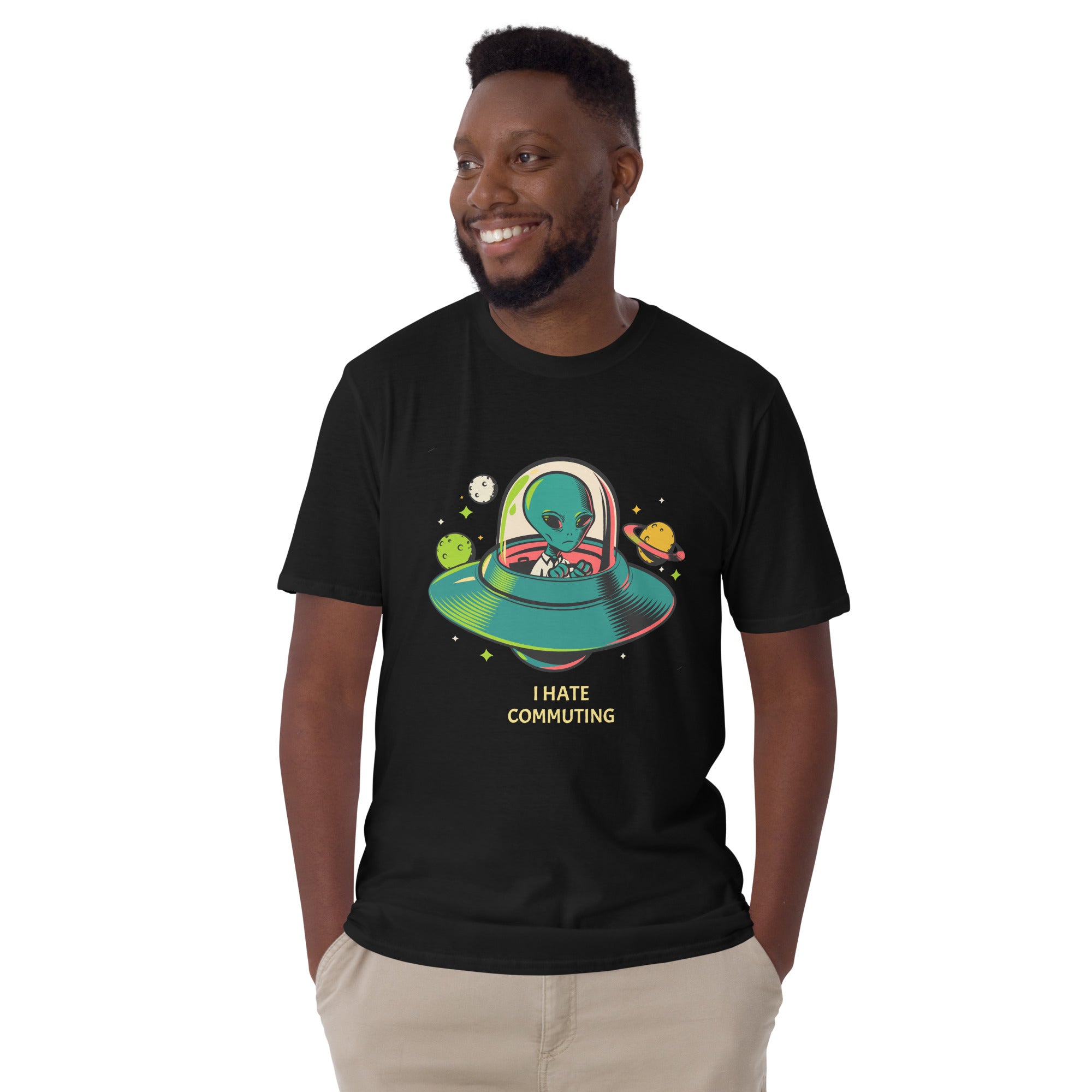 Alien Commute - Short-Sleeve Unisex T-Shirt Unisex T-shirt Globally Fulfilled Printed Worldwide Sci Fi