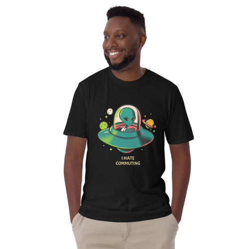 Alien Commute - Short-Sleeve Unisex T-Shirt Unisex T-shirt Globally Fulfilled Printed Worldwide Sci Fi