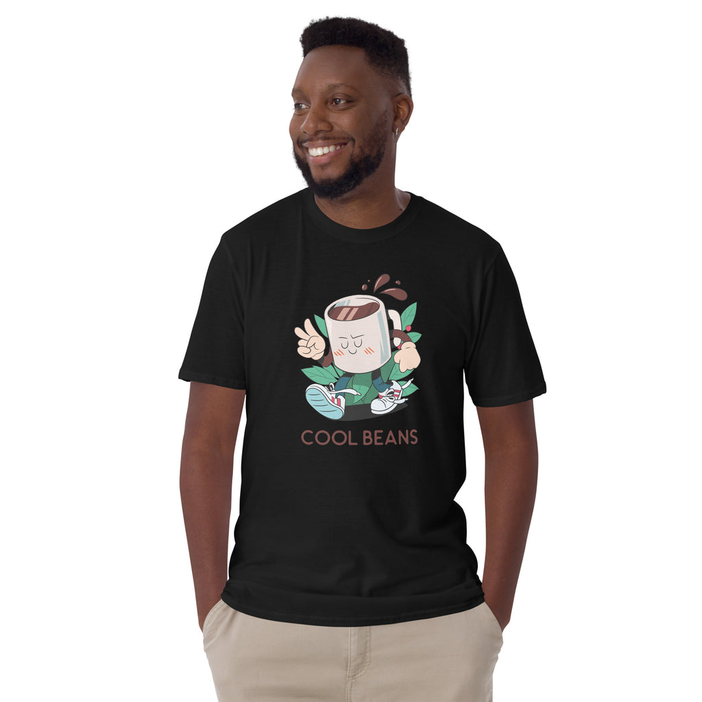 Cool Beans, Coffee - Short-Sleeve Unisex T-Shirt Unisex T-shirt Coffee Globally Fulfilled Printed Worldwide