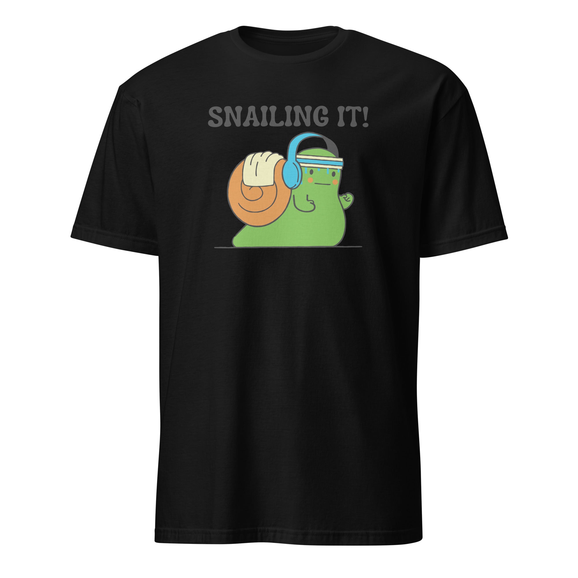 Snailing It - Short-Sleeve Unisex T-Shirt Black Unisex T-shirt Animal Fitness Globally Fulfilled Printed Worldwide