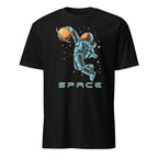Astronaut Basketball - Short-Sleeve Unisex T-Shirt Black Unisex T-shirt Globally Fulfilled Printed Worldwide Space