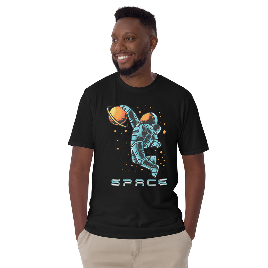 Astronaut Basketball - Short-Sleeve Unisex T-Shirt Unisex T-shirt Globally Fulfilled Printed Worldwide Space