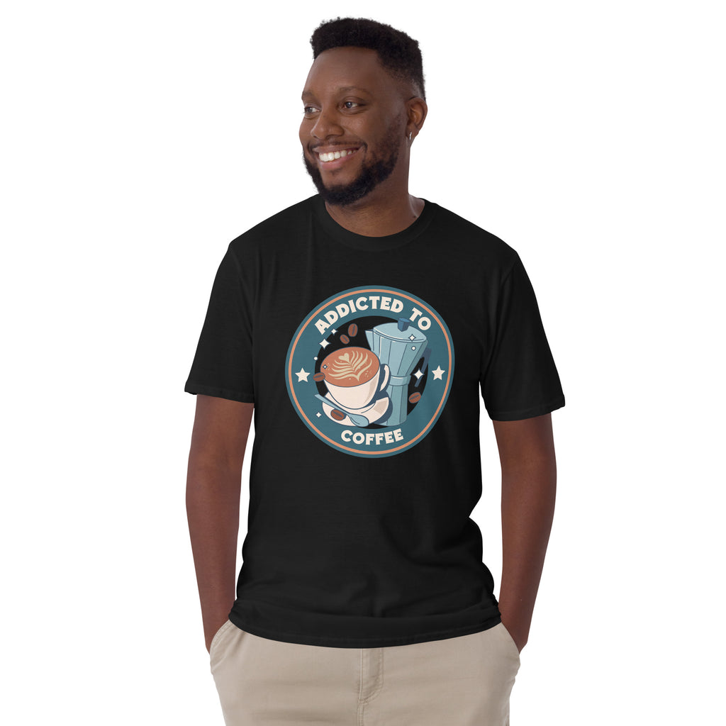 Addicted To Coffee - Short-Sleeve Unisex T-Shirt Unisex T-shirt coffee funny Globally Fulfilled Printed Worldwide