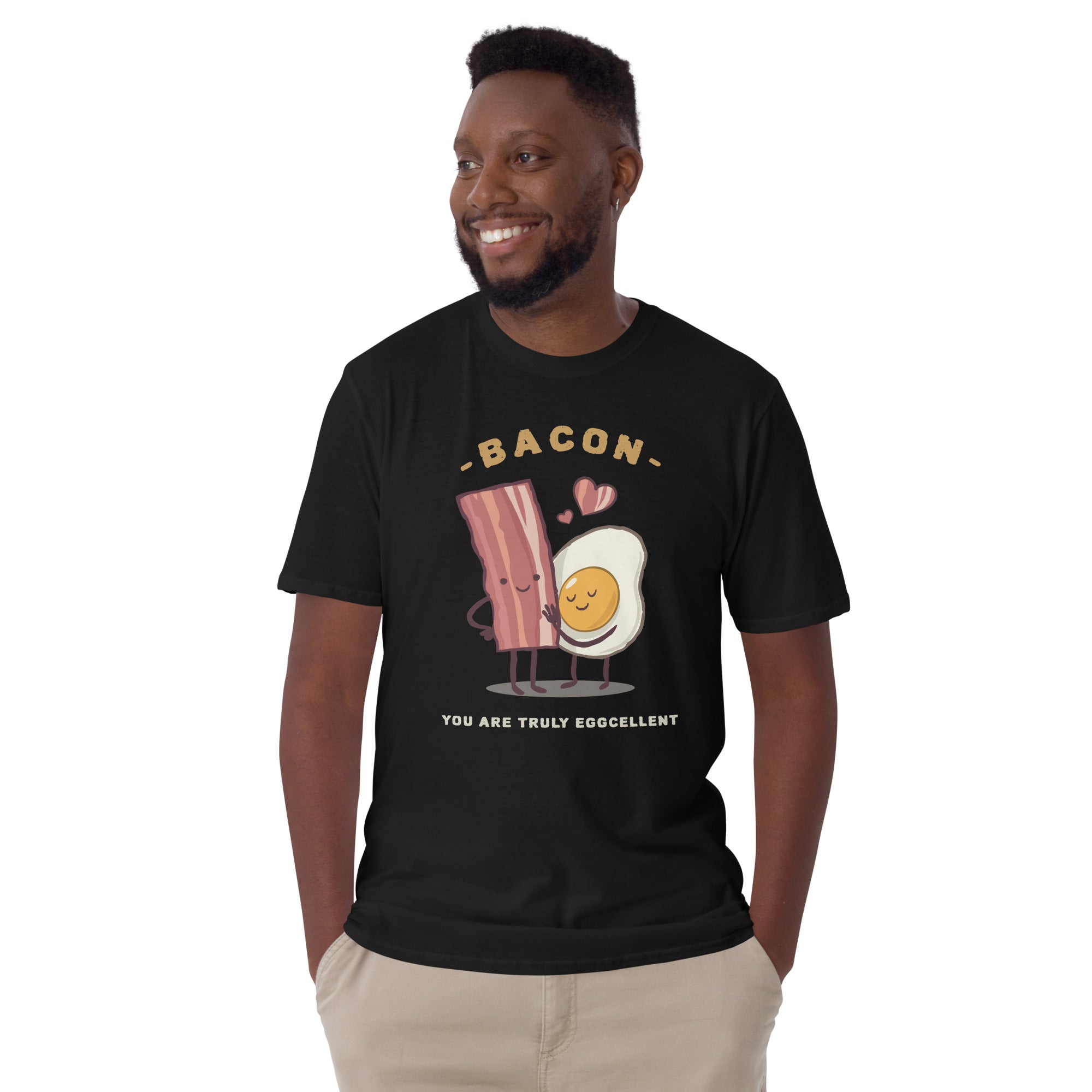 Bacon, You Are Truly Eggcellent - Short-Sleeve Unisex T-Shirt Unisex T-shirt food funny Globally Fulfilled Printed Worldwide