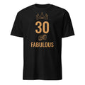 Personalised - Birthday And Fabulous, Change Age - Short-Sleeve Unisex T-Shirt Black Personalised T-shirt Customise Globally Fulfilled Personalise