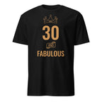 Personalised - Birthday And Fabulous, Change Age - Short-Sleeve Unisex T-Shirt Black Personalised T-shirt Customise Globally Fulfilled Personalise