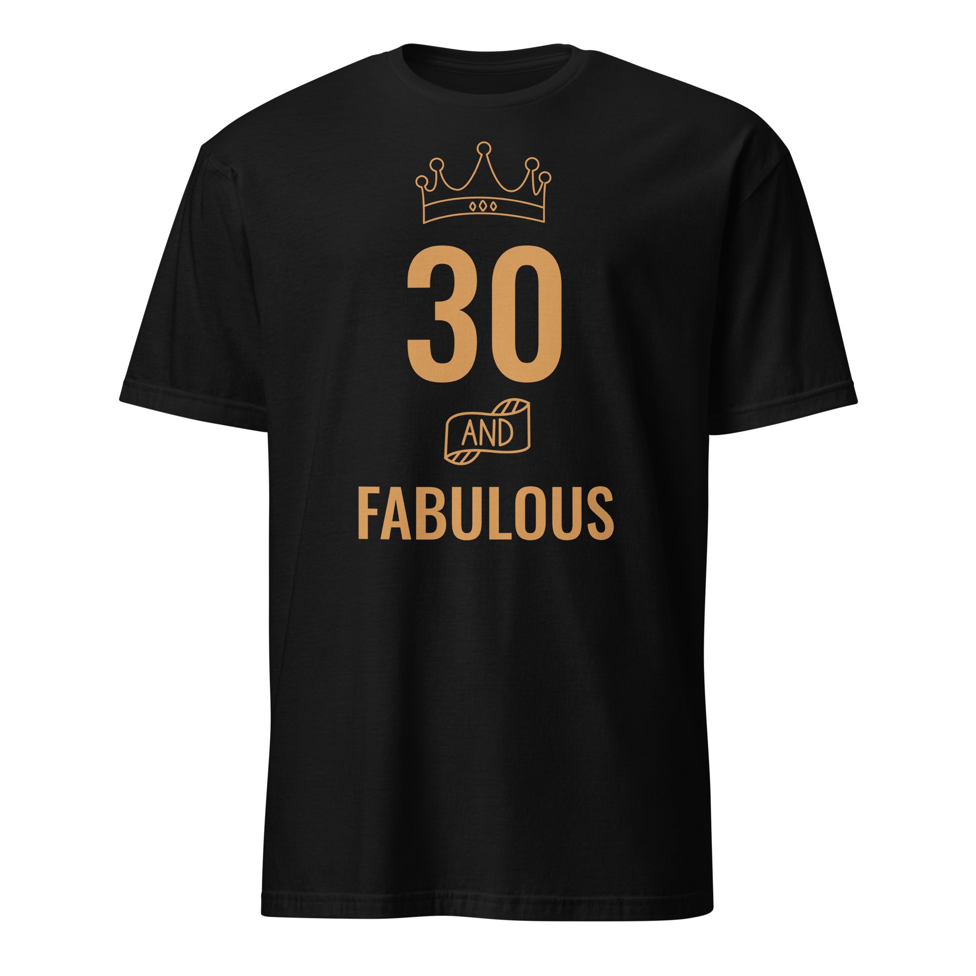 Personalised - Birthday And Fabulous, Change Age - Short-Sleeve Unisex T-Shirt Black Personalised T-shirt Customise Globally Fulfilled Personalise