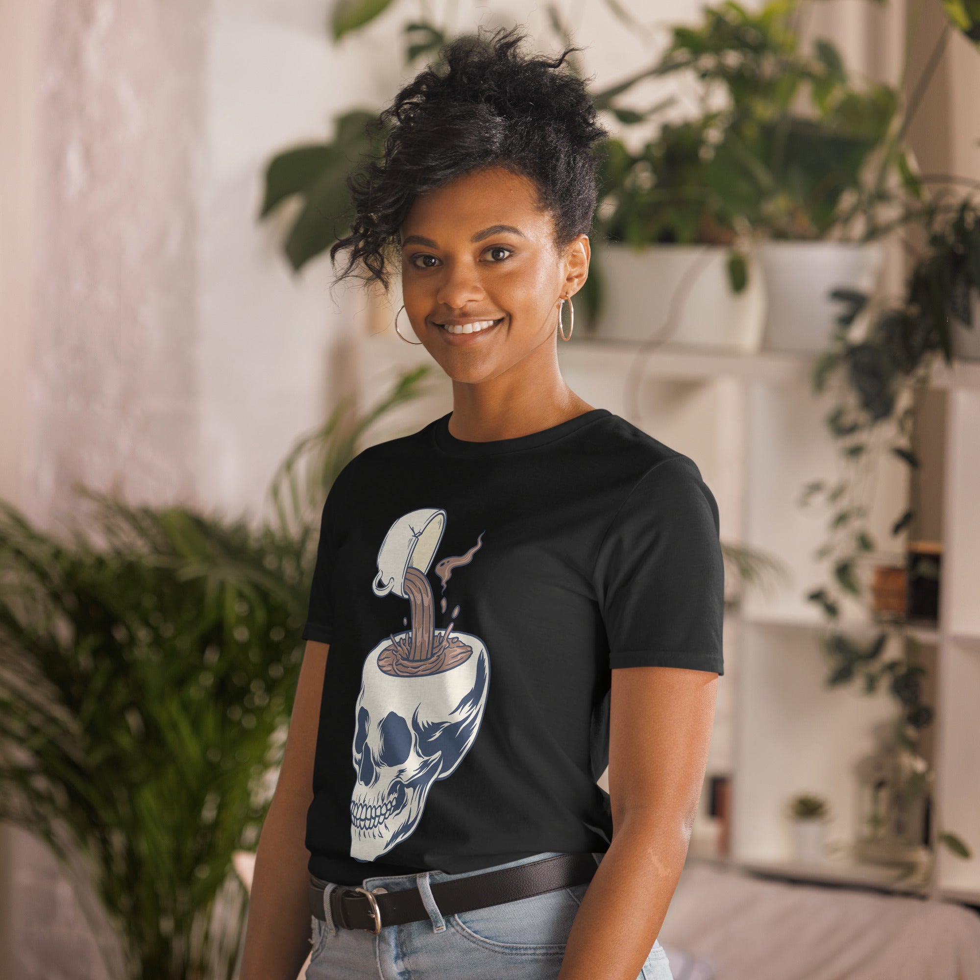 Coffee Skull - Short-Sleeve Unisex T-Shirt Unisex T-shirt Coffee Globally Fulfilled Printed Worldwide