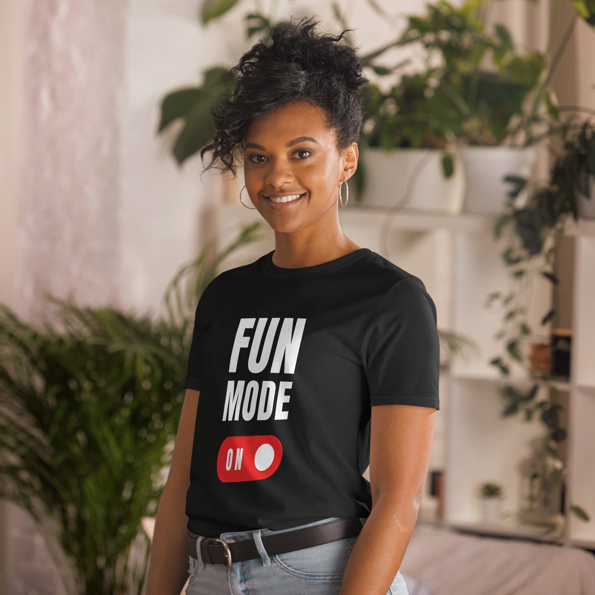 Fun Mode On - Short-Sleeve Unisex T-Shirt Unisex T-shirt Funny Globally Fulfilled Printed Worldwide