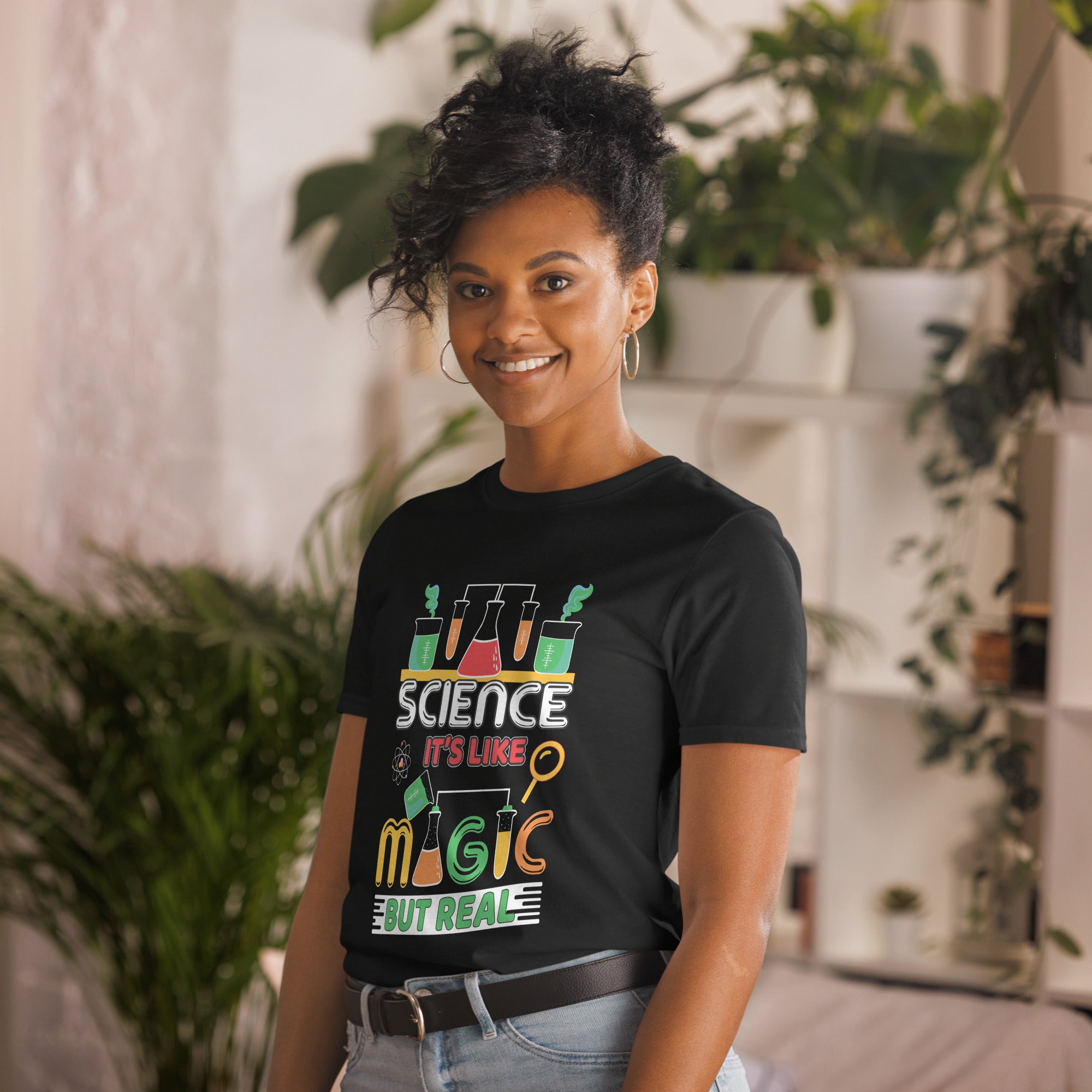 Science, It's Like Magic But Real - Short-Sleeve Unisex T-Shirt Unisex T-shirt Globally Fulfilled Science