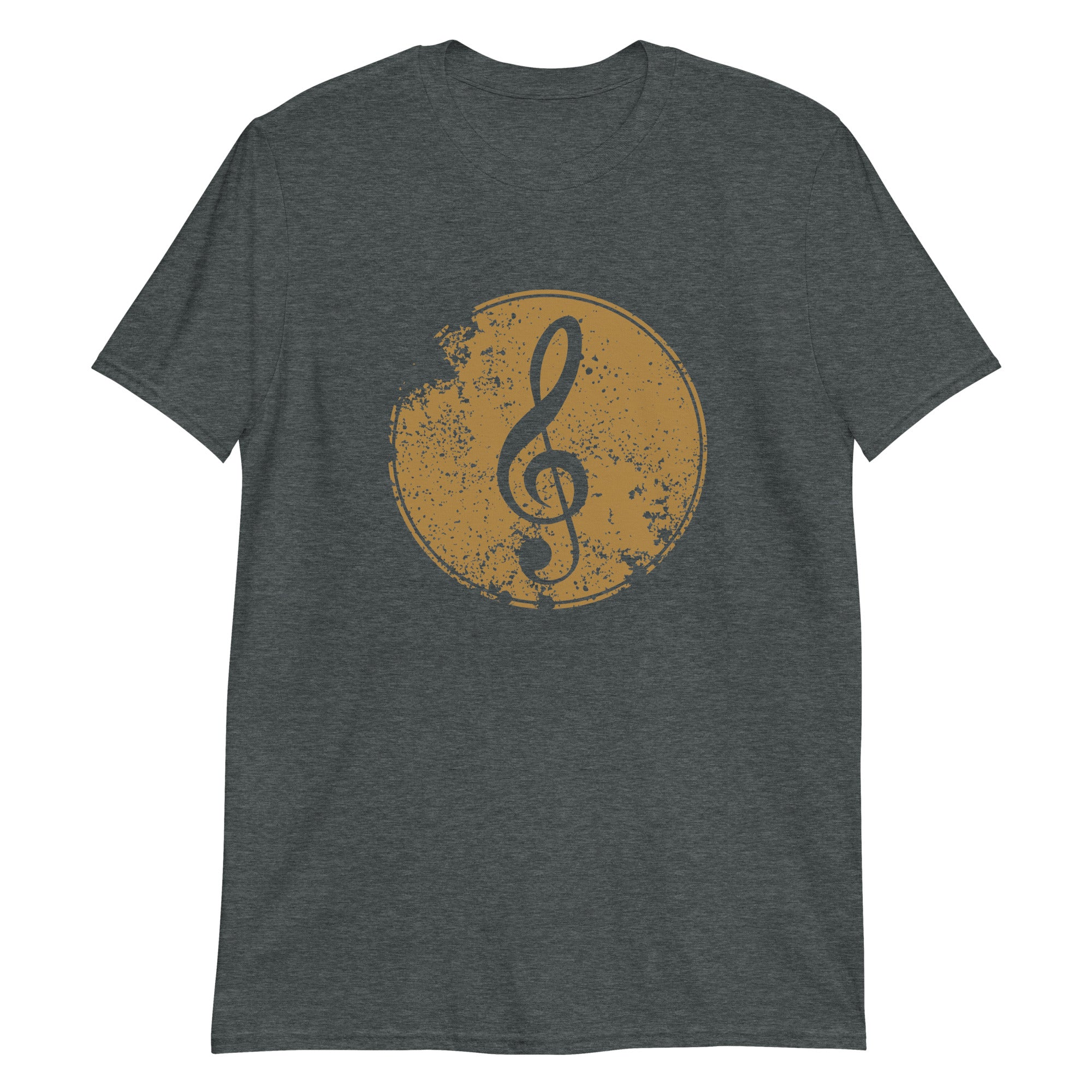 Treble Clef - Short-Sleeve Unisex T-Shirt Dark Heather Music