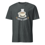 Coffee Lover - Short-Sleeve Unisex T-Shirt Dark Heather Unisex T-shirt Coffee Globally Fulfilled Printed Worldwide