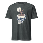 Coffee Skull - Short-Sleeve Unisex T-Shirt Dark Heather Unisex T-shirt Coffee Globally Fulfilled Printed Worldwide