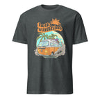 Hello Sunshine, Beach Van - Short-Sleeve Unisex T-Shirt Dark Heather Unisex T-shirt Globally Fulfilled Printed Worldwide Retro Summer Surf