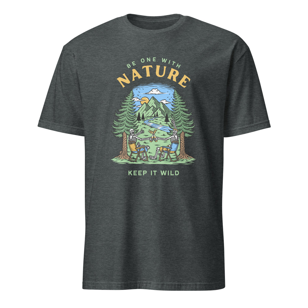 Be One With Nature - Short-Sleeve Unisex T-Shirt Dark Heather Unisex T-shirt Environment Globally Fulfilled Printed Worldwide