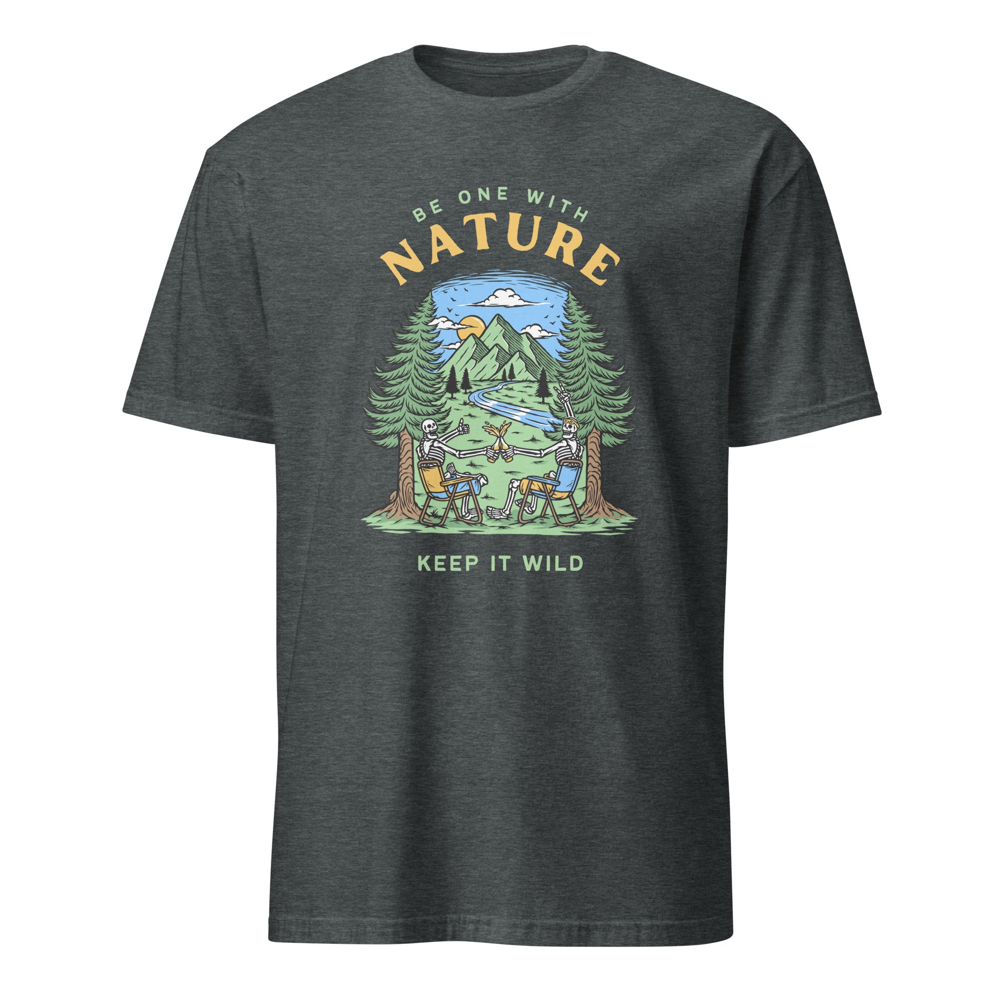 Be One With Nature - Short-Sleeve Unisex T-Shirt Dark Heather Unisex T-shirt Environment Globally Fulfilled Printed Worldwide