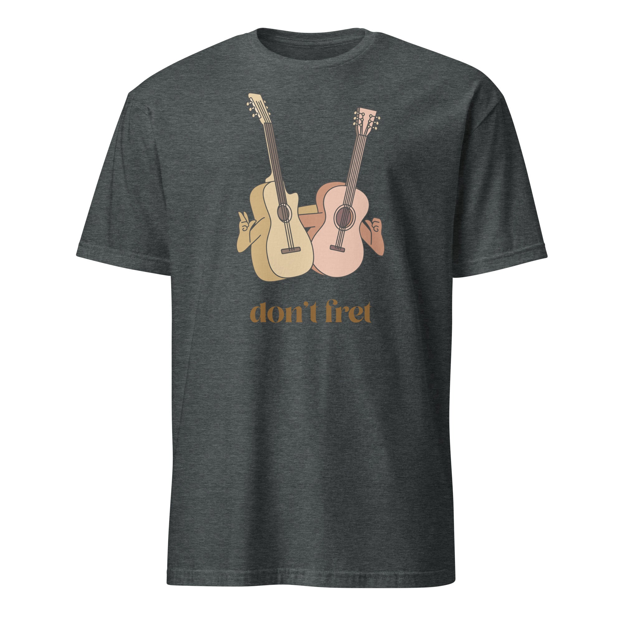 Don't Fret, Guitars - Short-Sleeve Unisex T-Shirt Dark Heather Unisex T-shirt Globally Fulfilled Music Printed Worldwide