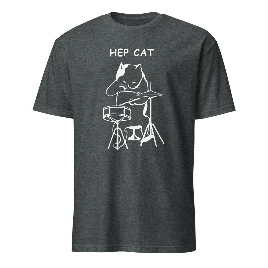 Hep Cat, Drums - Short-Sleeve Unisex T-Shirt Dark Heather Unisex T-shirt Globally Fulfilled Music Printed Worldwide