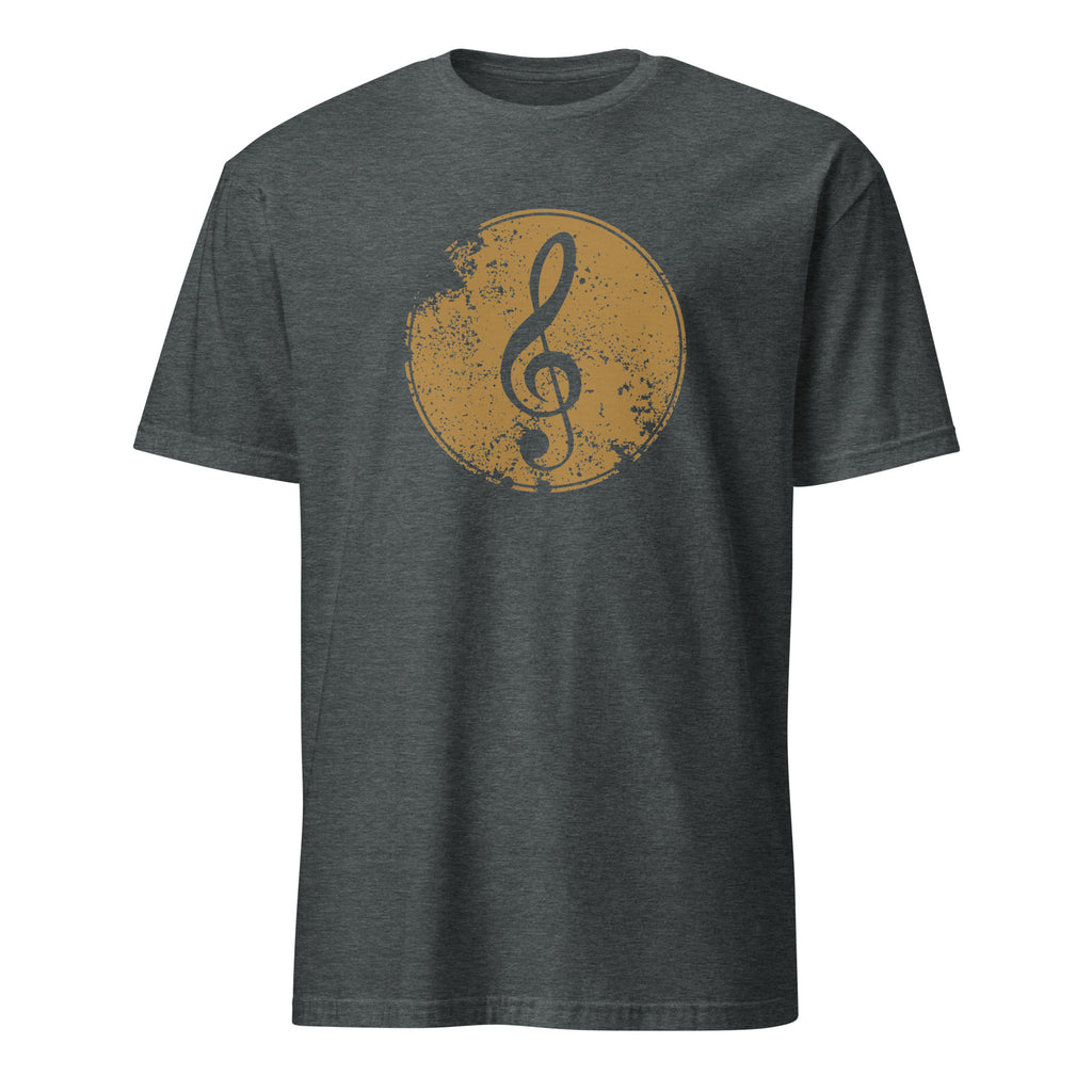 Treble Clef - Short-Sleeve Unisex T-Shirt Dark Heather Unisex T-shirt Globally Fulfilled Music Printed Worldwide