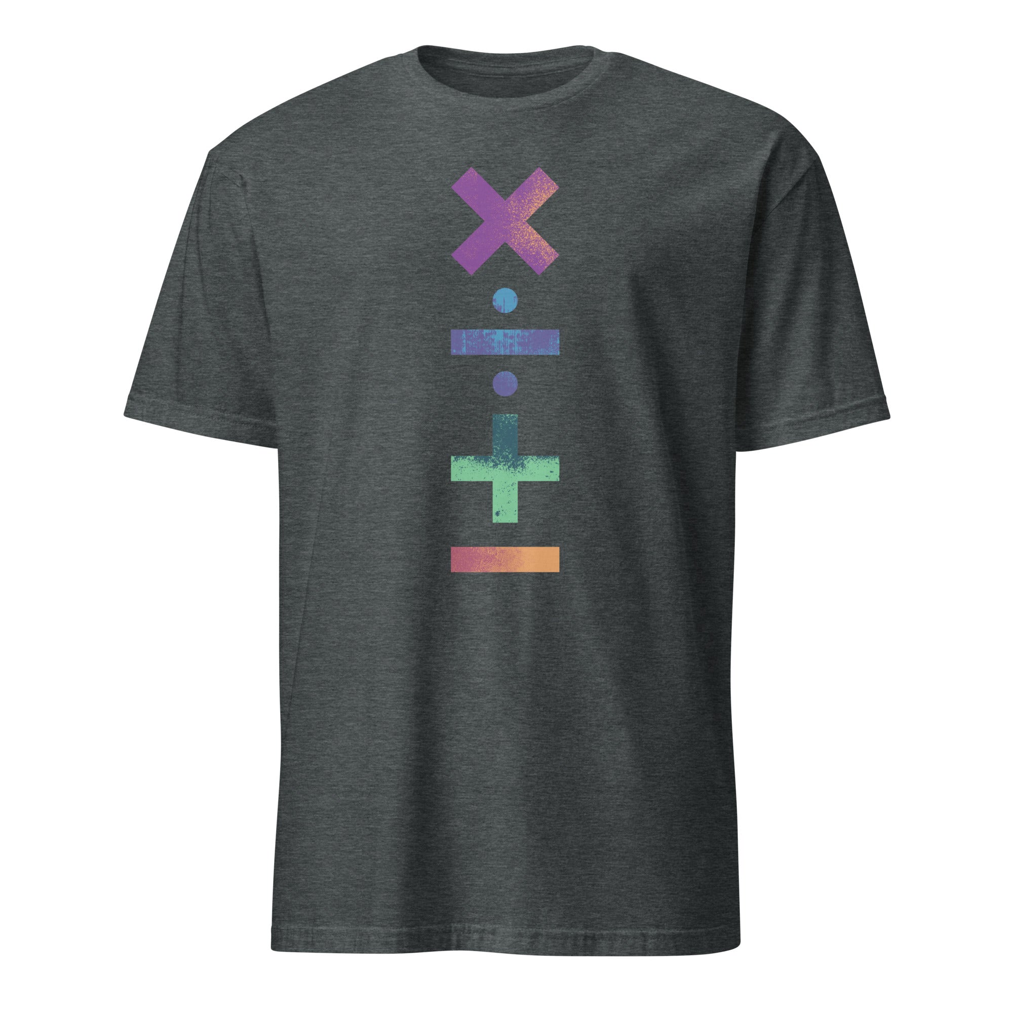 Maths Symbols - Short-Sleeve Unisex T-Shirt Dark Heather Unisex T-shirt Globally Fulfilled Maths Printed Worldwide