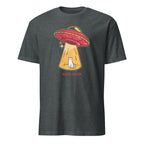 Here For The Cats, Alien Abduction, UFO - Short-Sleeve Unisex T-Shirt Dark Heather Unisex T-shirt Animal Globally Fulfilled Printed Worldwide Sci Fi