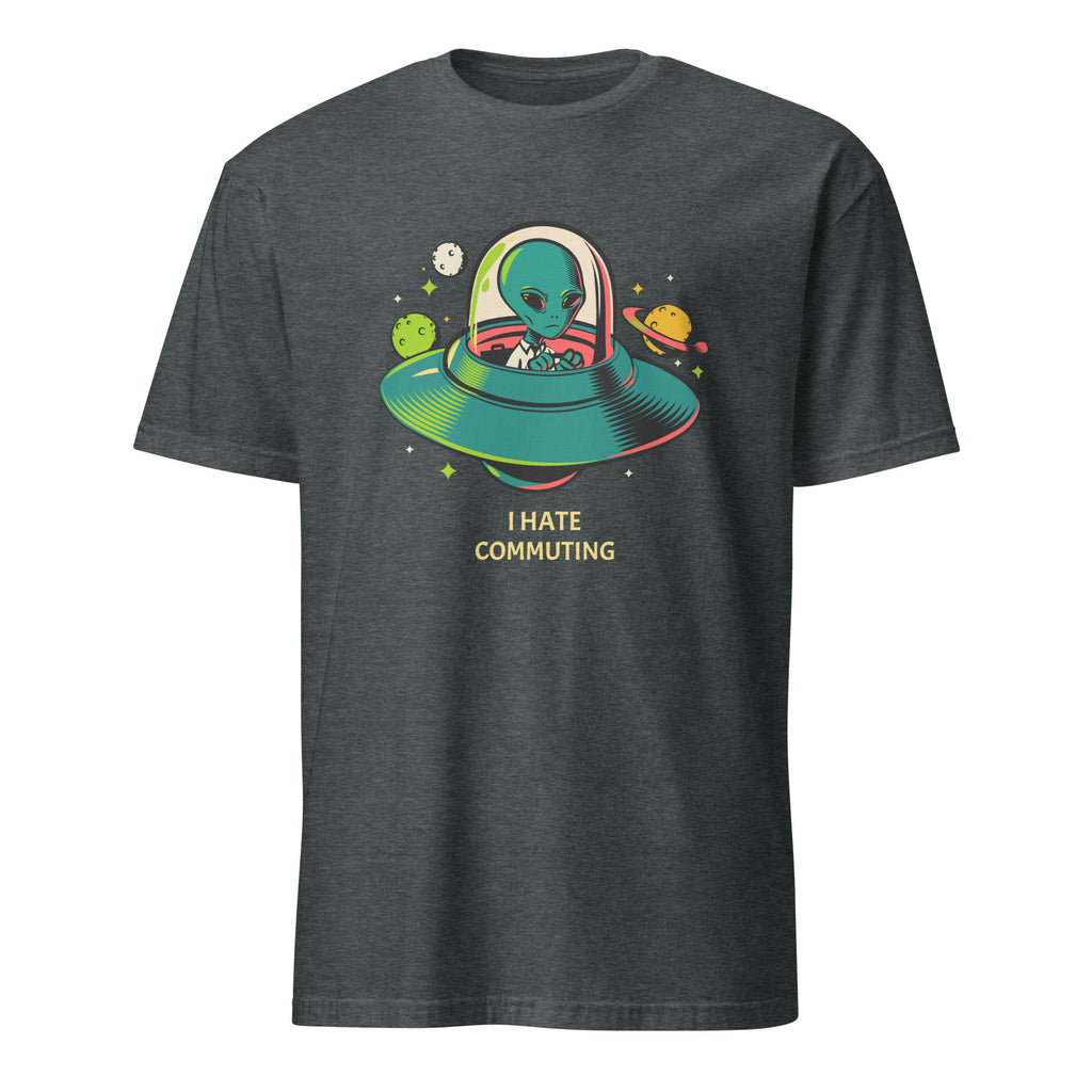 Alien Commute - Short-Sleeve Unisex T-Shirt Dark Heather Unisex T-shirt Globally Fulfilled Printed Worldwide Sci Fi