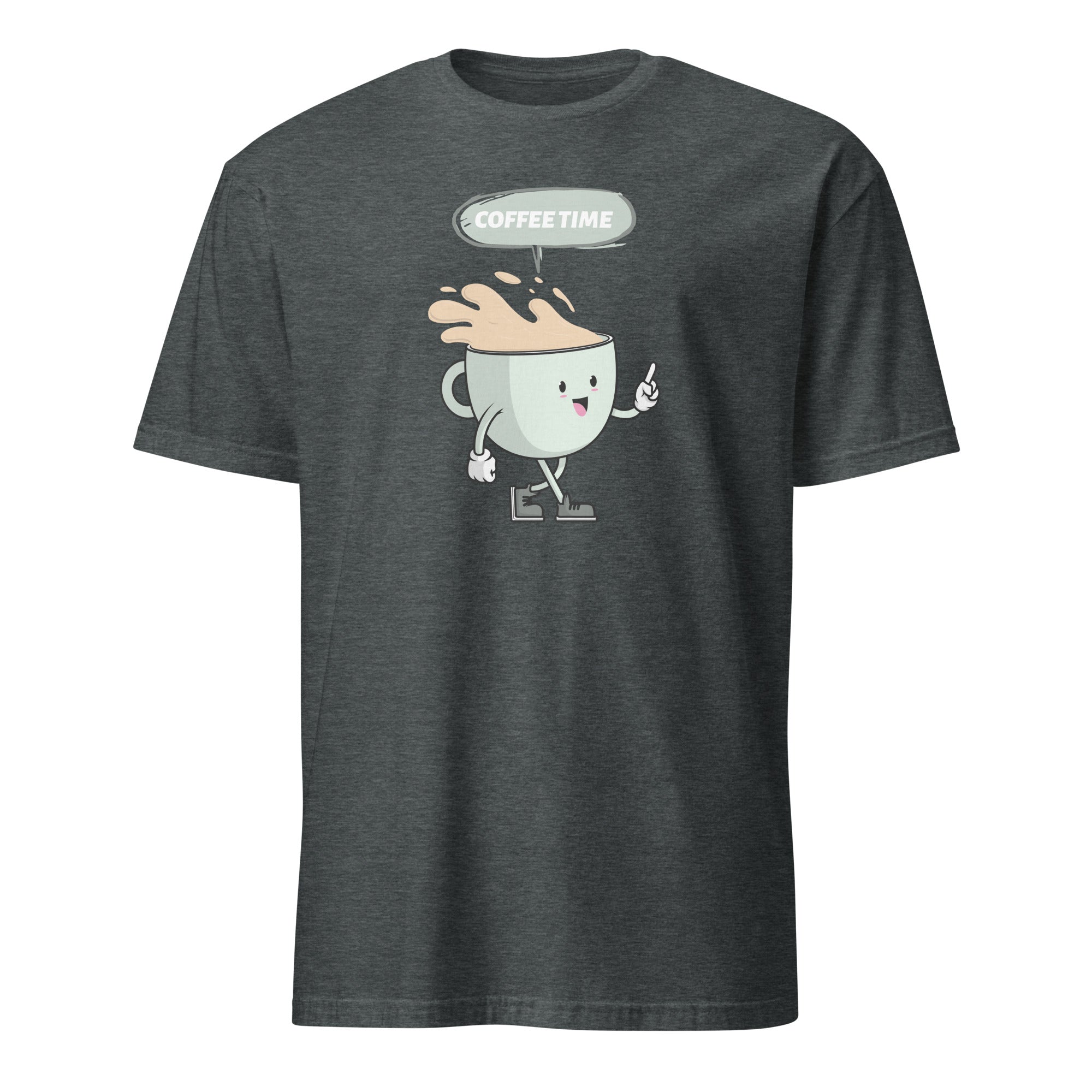 Coffee Time - Short-Sleeve Unisex T-Shirt Dark Heather Unisex T-shirt Coffee Globally Fulfilled Printed Worldwide