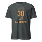 Personalised - Birthday And Fabulous, Change Age - Short-Sleeve Unisex T-Shirt Dark Heather Personalised T-shirt Customise Globally Fulfilled Personalise