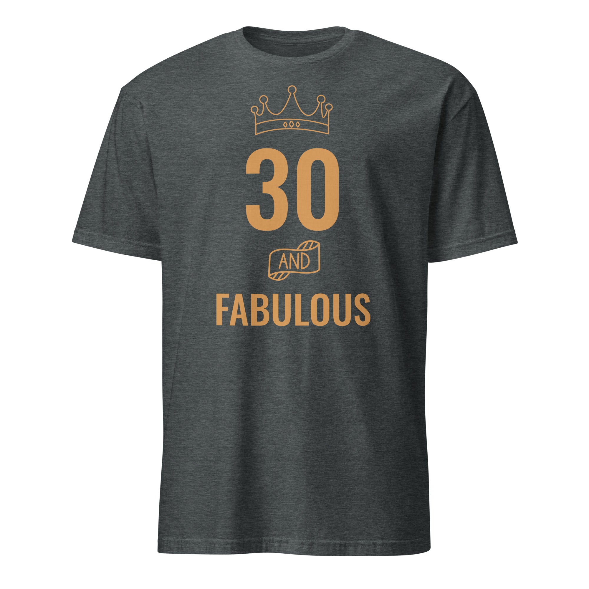 Personalised - Birthday And Fabulous, Change Age - Short-Sleeve Unisex T-Shirt Dark Heather Personalised T-shirt Customise Globally Fulfilled Personalise