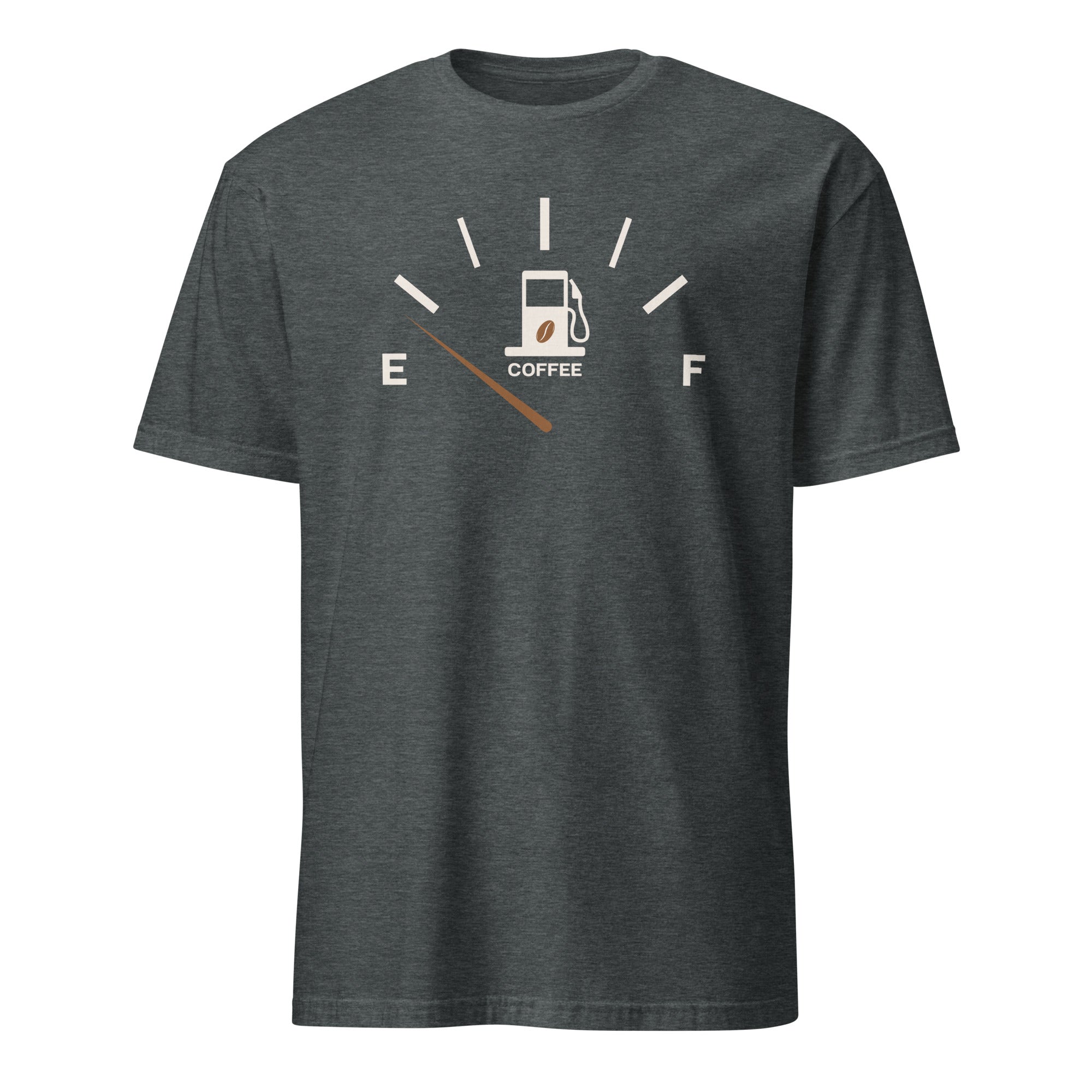 Coffee Fuel Gauge - Short-Sleeve Unisex T-Shirt Dark Heather Unisex T-shirt Coffee Globally Fulfilled