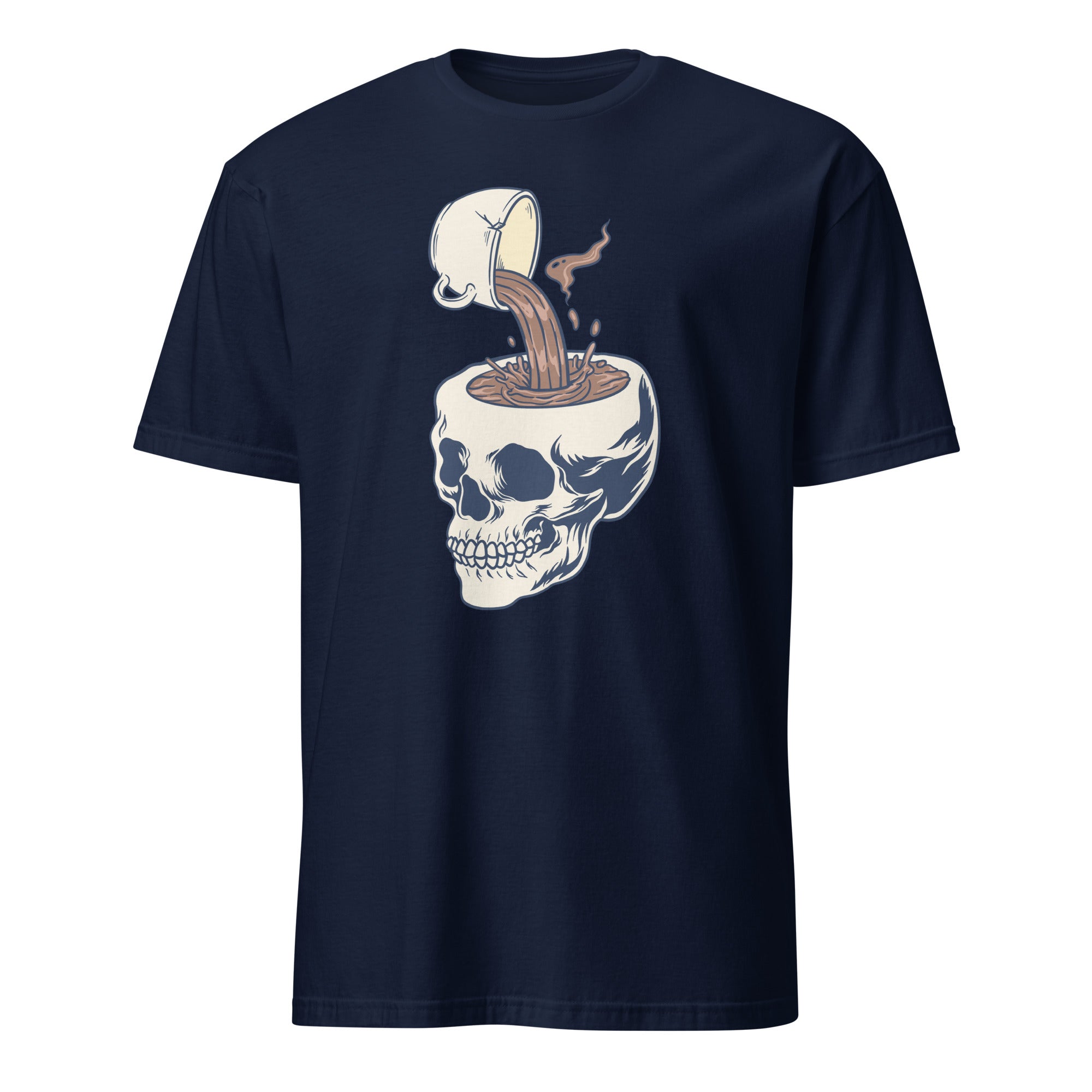 Coffee Skull - Short-Sleeve Unisex T-Shirt Navy Unisex T-shirt Coffee Globally Fulfilled Printed Worldwide