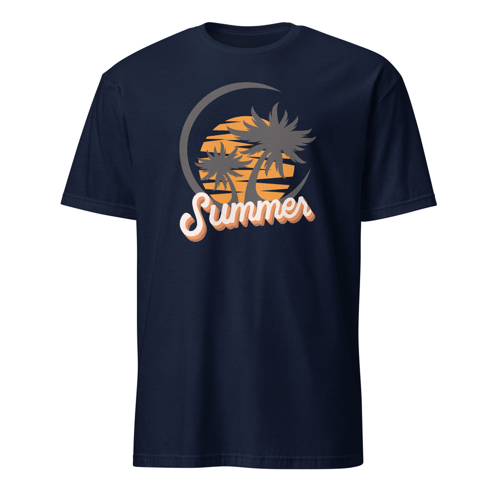 Retro Summer - Short-Sleeve Unisex T-Shirt Navy Unisex T-shirt Globally Fulfilled Printed Worldwide Retro Summer