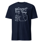Introvert Time - Short-Sleeve Unisex T-Shirt Navy Unisex T-shirt Globally Fulfilled Printed Worldwide