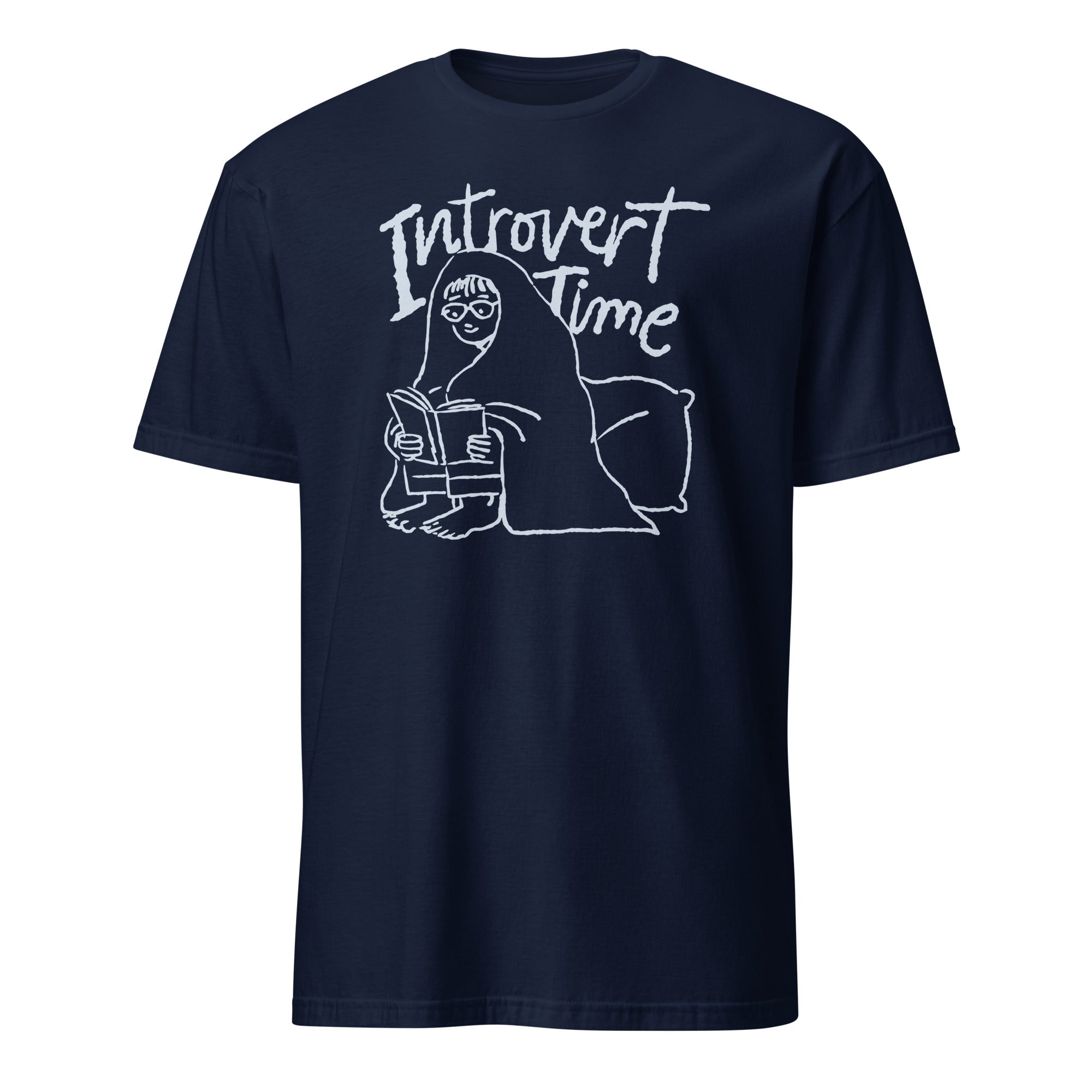Introvert Time - Short-Sleeve Unisex T-Shirt Navy Unisex T-shirt Globally Fulfilled Printed Worldwide