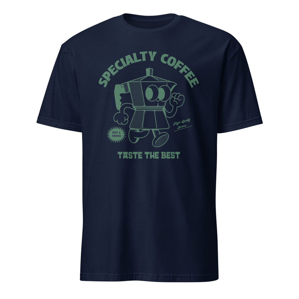 Specialty Coffee - Short-Sleeve Unisex T-Shirt Navy Unisex T-shirt Coffee Globally Fulfilled Printed Worldwide