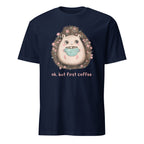 OK, But First Coffee - Short-Sleeve Unisex T-Shirt Navy Unisex T-shirt Animal Coffee Globally Fulfilled Printed Worldwide